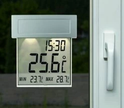 TFA Dostmann Fensterthermometer Vision Solar Beleuchtet TFA 30.1035