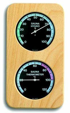 TFA Dostmann Sauna-Thermo-Hygrometer TFA 40.1004 Massivholz