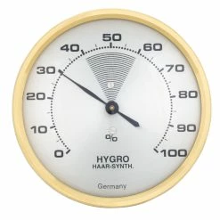 TFA Dostmann TFA 44.2000 Analoges Hygrometer Mit Messingring Präzise Haar-Synthetik-Messung