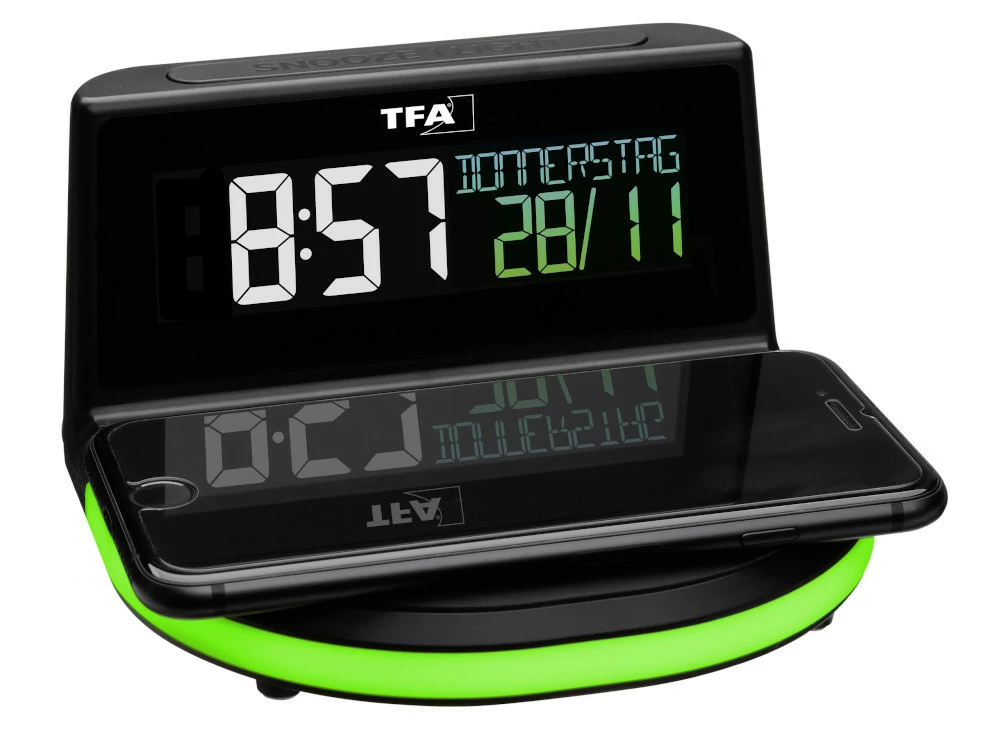 TFA Dostmann TFA 60.2028.01 Digitalwecker Mit Kabelloser Ladestation Charge-IT Wireless Farbdisplay 2 TFA Dostmann TFA 60.2028.01 Digitalwecker Mit Kabelloser Ladestation Charge-IT Wireless Farbdisplay