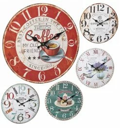 TFA Dostmann Analoge Wanduhr Vintage TFA 60.3045 Holzoptik 337 Mm