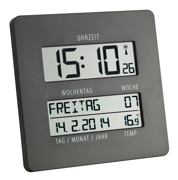 TFA Dostmann Funk-Wanduhr Timeline Anthrazit TFA 60.4509.10 Funkuhr 3 TFA Dostmann Funk-Wanduhr Timeline Anthrazit TFA 60.4509.10 Funkuhr