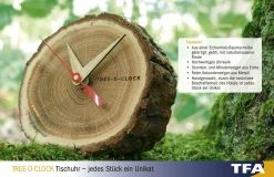 TFA Dostmann Analoge Tischuhr Aus Eichenholz TREE-O-CLOCK TFA 60.1028.08