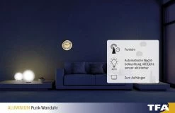 TFA Dostmann Analoge Funk-Wanduhr Mit Nachtbeleuchtung TFA 60.3535.02