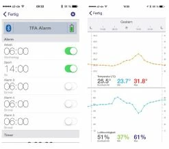 TFA Dostmann Bluetooth-Weckuhr TFA 60.4511.01 Mit Raumklimakontrolle App