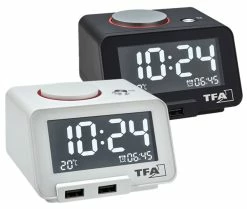 TFA Dostmann Digitalwecker Homtime TFA 60.2017 Temperaturanzeige USB Anschluß