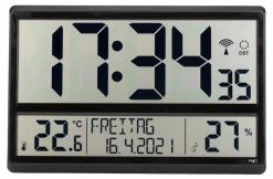 TFA Dostmann Digitale XL-Funkuhr TFA 60.4520.01 Innentemperatur Datum Wochentag