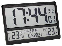 TFA Dostmann TFA 60.4521 Digitale XL-Funkuhr Mit Außen- Und Innentemperatur Datum Wochentag