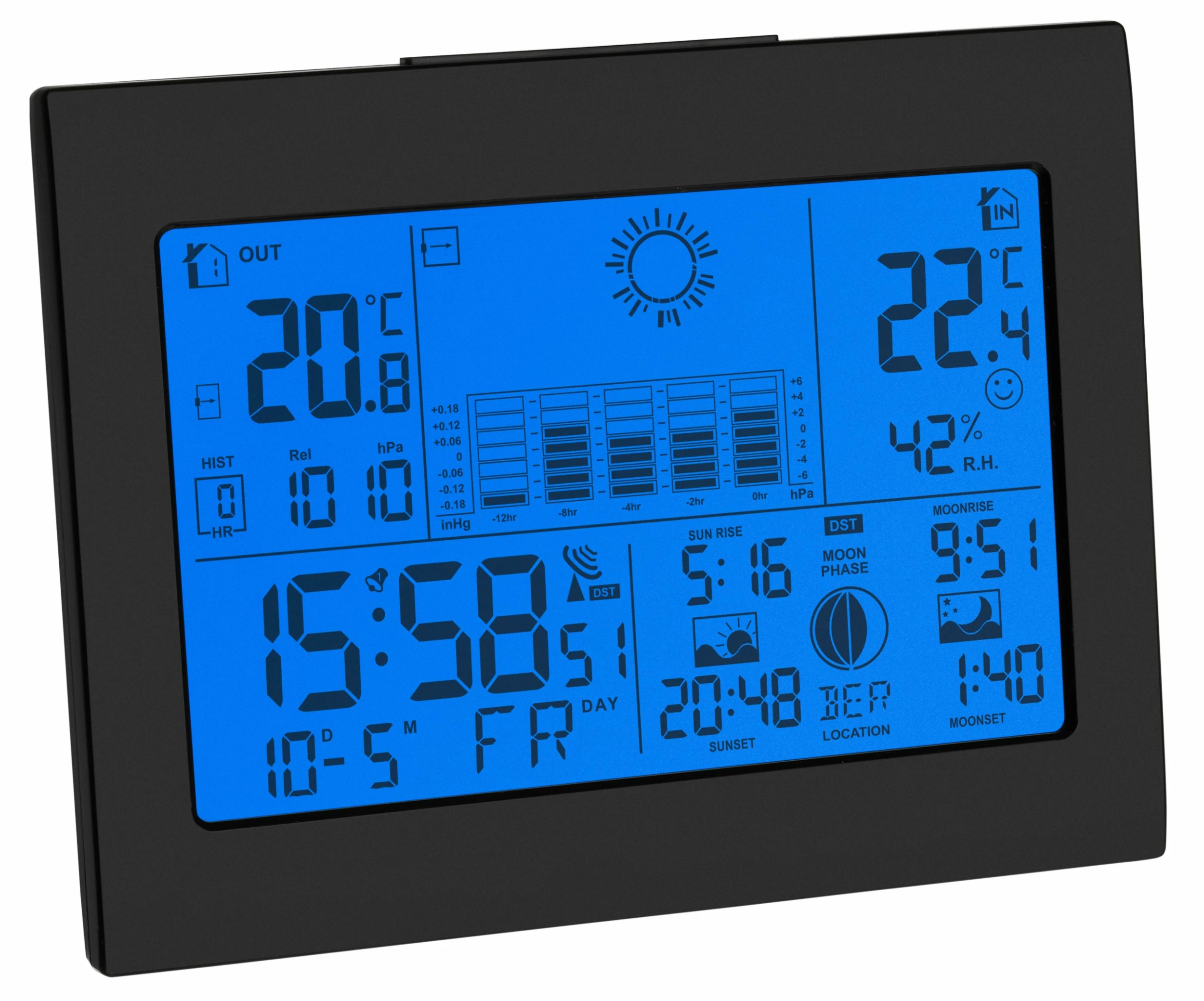 TFA Dostmann Funk Wetterstation Horizon Plus TFA 35.1155.01.99 Funkuhr Raumklimakontrolle 2 Display 4 TFA Dostmann Funk Wetterstation Horizon Plus TFA 35.1155.01.99 Funkuhr Raumklimakontrolle 2 Display – Bild 2