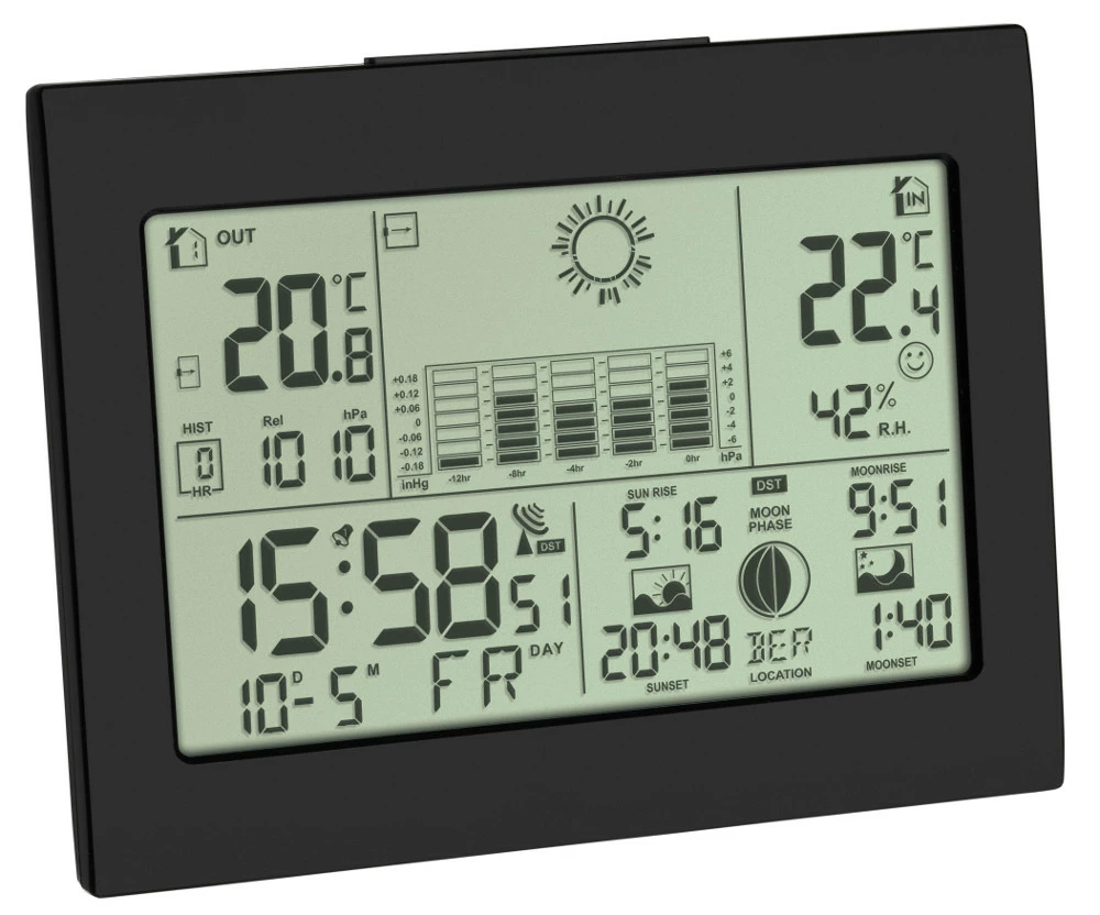 TFA Dostmann Funk Wetterstation Horizon Plus TFA 35.1155.01.99 Funkuhr Raumklimakontrolle 2 Display 3 TFA Dostmann Funk Wetterstation Horizon Plus TFA 35.1155.01.99 Funkuhr Raumklimakontrolle 2 Display