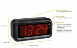 TFA Dostmann Digitaler Wecker Roxy TFA 60.2024.10 LED Leuchtziffern Nachtmodus