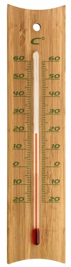 TFA Dostmann Analoges Innen-Außen-Thermometer Aus Bambus TFA 12.1049 Wetterfest