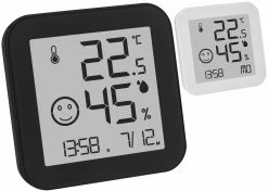 TFA Dostmann Digitales Thermo-Hygrometer TFA 30.5054 Black & White Komfortzone