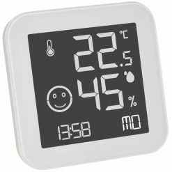 TFA Dostmann Digitales Thermo-Hygrometer TFA 30.5054 Black & White Komfortzone -TFA Dostmann Speichern Thermo Hygro 30 5054 weiss beleuchtet