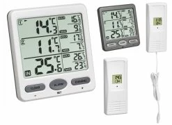 TFA Dostmann Digitales Funk-Thermometer Trio TFA 30.3062 Mit Außensender Inkl. Kabelfühler