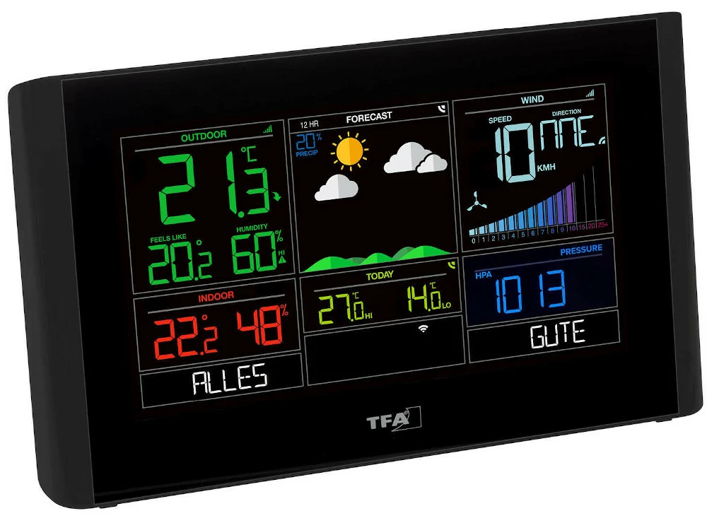 TFA Dostmann Funk-Wetterstation View Breeze Plus TFA 35.8001.01.99 Funk Windmesser Farbdisplay Poolthermometer 4 TFA Dostmann Funk-Wetterstation View Breeze Plus TFA 35.8001.01.99 Funk Windmesser Farbdisplay Poolthermometer – Bild 2