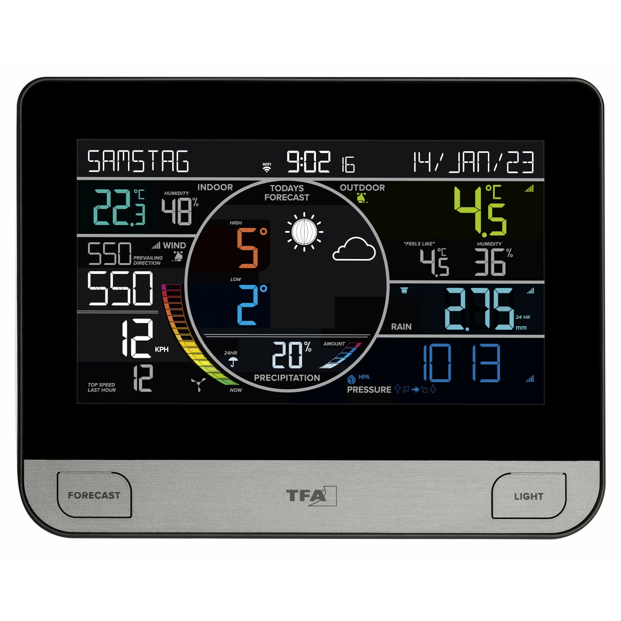 TFA Dostmann Funk-Wetterstation VIEW PRO TFA 35.8003.01 Mit WLAN Windmesser Regenmesser Thermo-Hygro Sender 4 TFA Dostmann Funk-Wetterstation VIEW PRO TFA 35.8003.01 Mit WLAN Windmesser Regenmesser Thermo-Hygro Sender – Bild 2