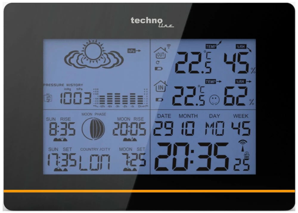 Technoline Funk-Wetterstation WS 6750 Plus Hochglanz-Optik 5 Technoline Funk-Wetterstation WS 6750 Plus Hochglanz-Optik – Bild 3