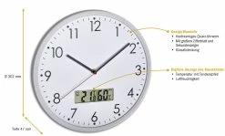 TFA Dostmann Analoge Wanduhr TFA 60.3048.02 Mit Temperatur Und Luftfeuchte