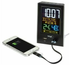 TFA Dostmann Funkwecker Charge-IT TFA 60.2537.01 Reisewecker USB-Ladefunktion