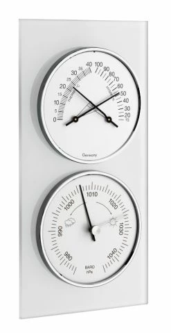 TFA Dostmann Wetterstation Glas TFA 20.3022 Analog Barometer Thermo-Hygrometer