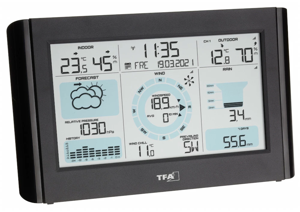 TFA Dostmann Funk-Wetterstation WEATHER PRO TFA 35.1161.01 Mit Wind Und Regenmesser 3 TFA Dostmann Funk-Wetterstation WEATHER PRO TFA 35.1161.01 Mit Wind Und Regenmesser