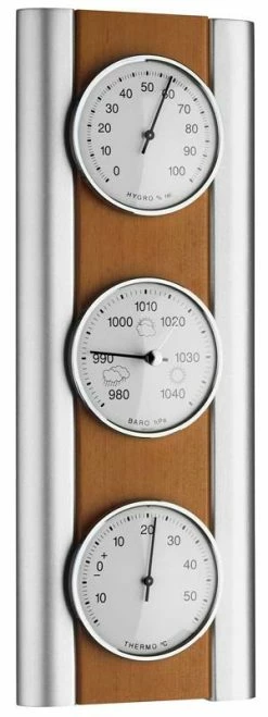 TFA Dostmann Wetterstation Buche Natur-Silber TFA 20.1053.17