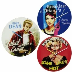 TFA Dostmann 60.3059 Analoge Retro Glas-Wanduhr Cinema Legends