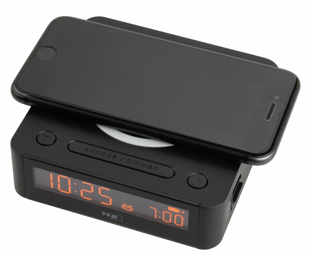 TFA Dostmann TFA 60.2030.01 Digitaler Wecker Mit Kabelloser Ladestation QI Farbdisplay 6 TFA Dostmann TFA 60.2030.01 Digitaler Wecker Mit Kabelloser Ladestation QI Farbdisplay – Bild 4