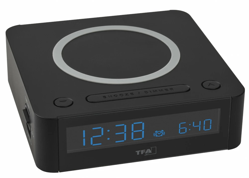 TFA Dostmann TFA 60.2030.01 Digitaler Wecker Mit Kabelloser Ladestation QI Farbdisplay 5 TFA Dostmann TFA 60.2030.01 Digitaler Wecker Mit Kabelloser Ladestation QI Farbdisplay – Bild 3
