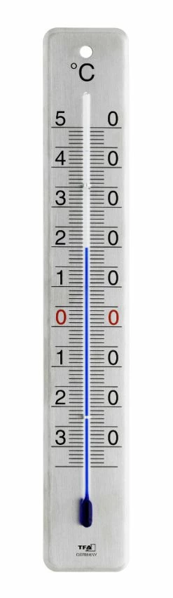 TFA Dostmann Gartenthermometer TFA 12.2046.61 Edelstahl Gebürstet Innen-Außen-Thermometer