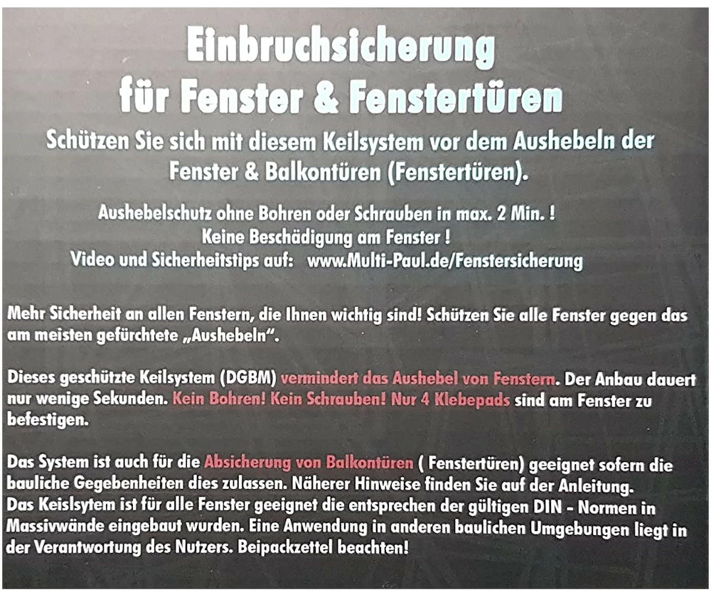 Sitback Fenstersicherung Einbruchschutz Aufhebelschutz Multi Paul 6 Sitback Fenstersicherung Einbruchschutz Aufhebelschutz Multi Paul – Bild 4