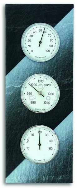 TFA Dostmann Wetterstation TFA 20.3018 Echtstein Schiefer Rechteck